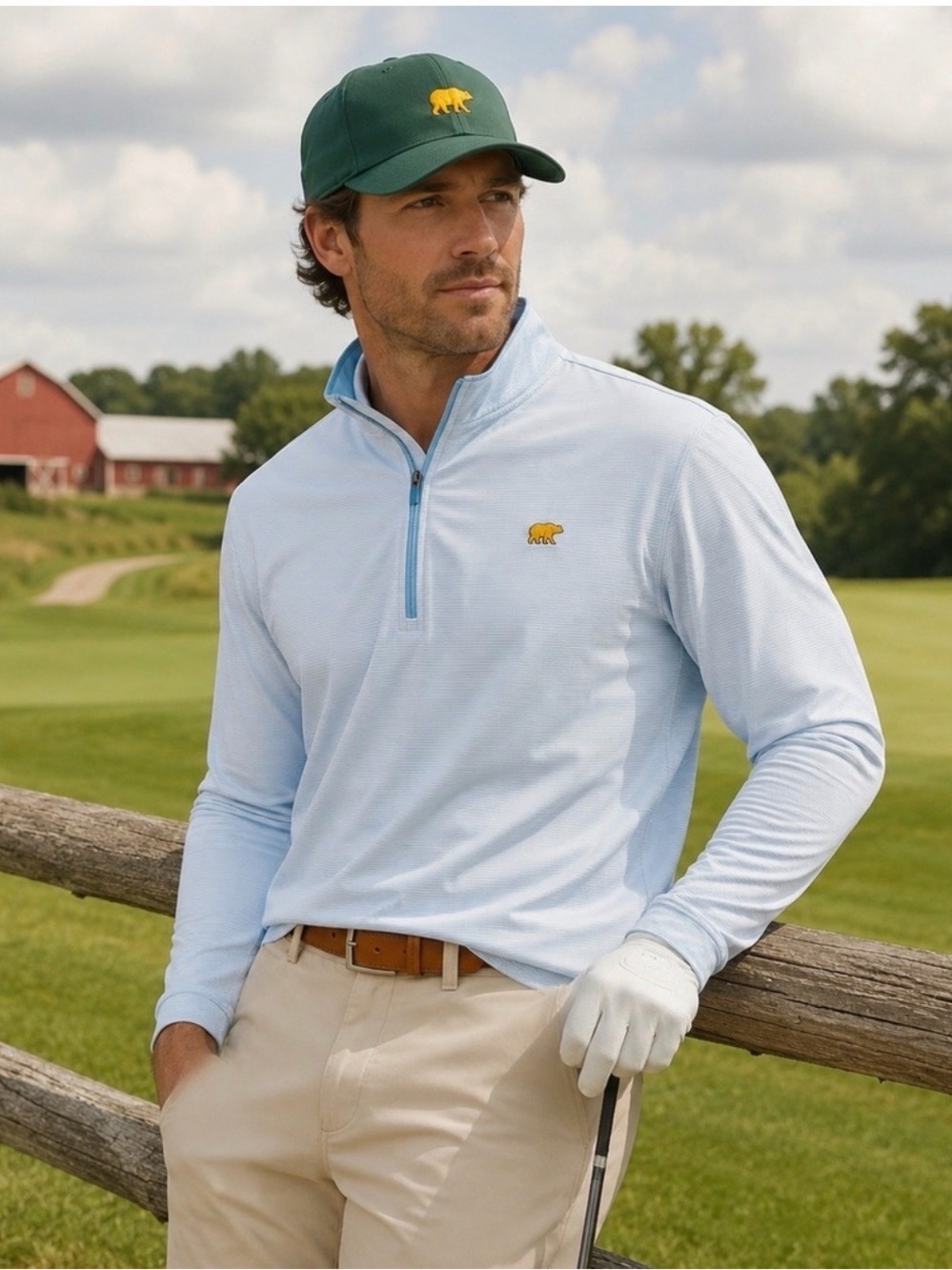 Jack Nicklaus 1/4 Zip Mens Blue Stripes Performance Golf Pullover Size L